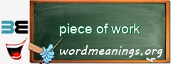 WordMeaning blackboard for piece of work